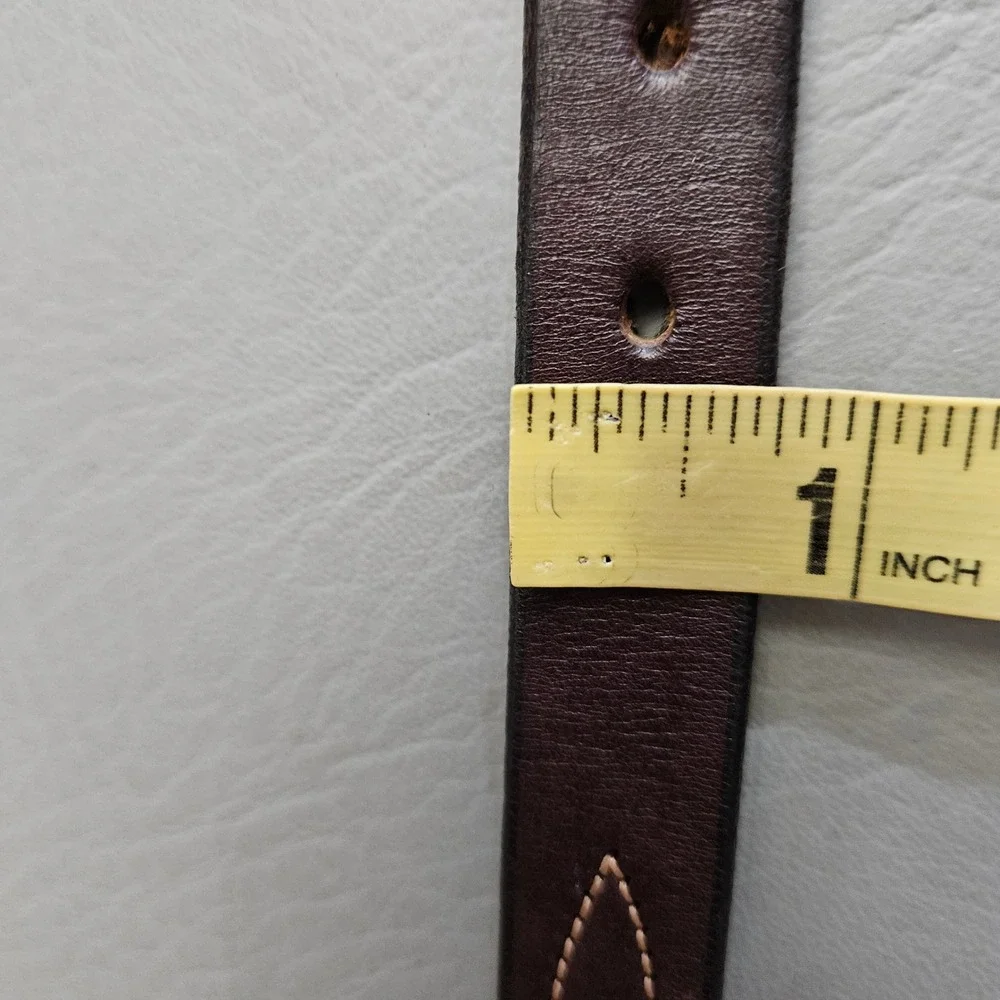 Tory Leather English Bridle Leather Belt Brown Brass Buckle USA Made 30 2337